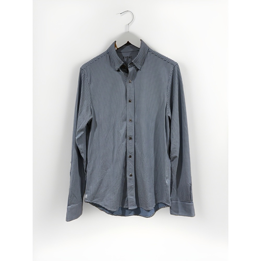 Rhone Men's Commuter Shirt Blue White Check Performance Stretch | Small | 100870